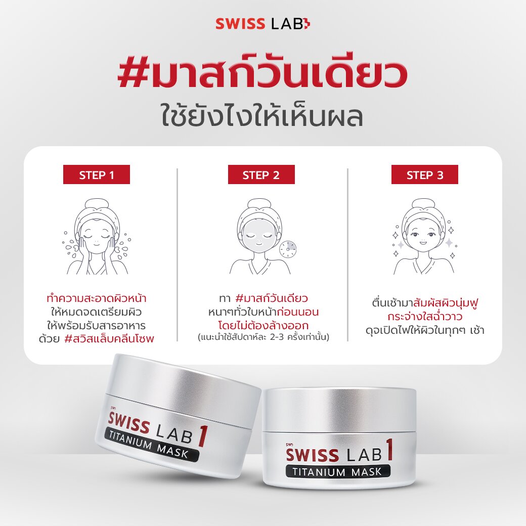 มาส์กหน้า SWISSLAB 1 Titanium Mask 20g แพ็ค 4 ชิ้น - ภาพประกอบที่ 4